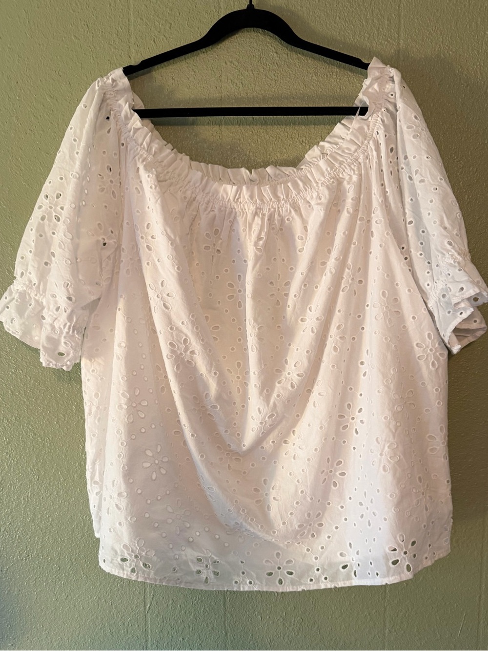 NWOT Boho White Eyelet Women's Top - 4x - Picture 4 of 8